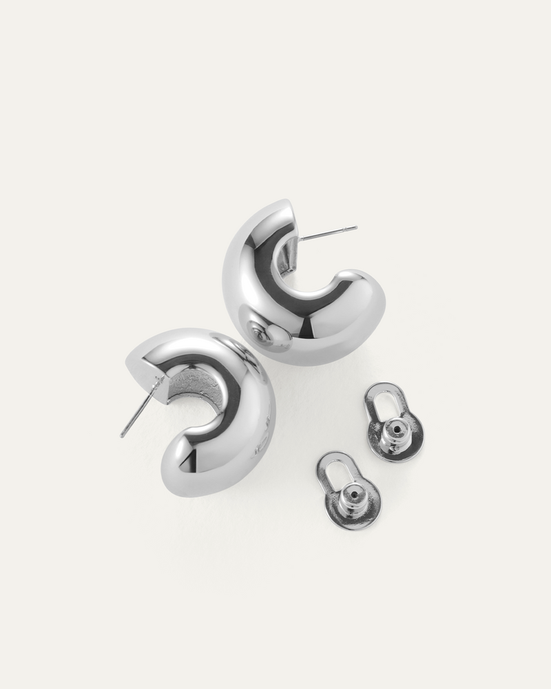 Jenny Bird - Gemma Hoop Earrings - High Polish Silver