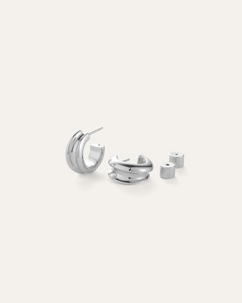 Jenny Bird - Mini Lennon Hoop Earrings - High Polish Silver