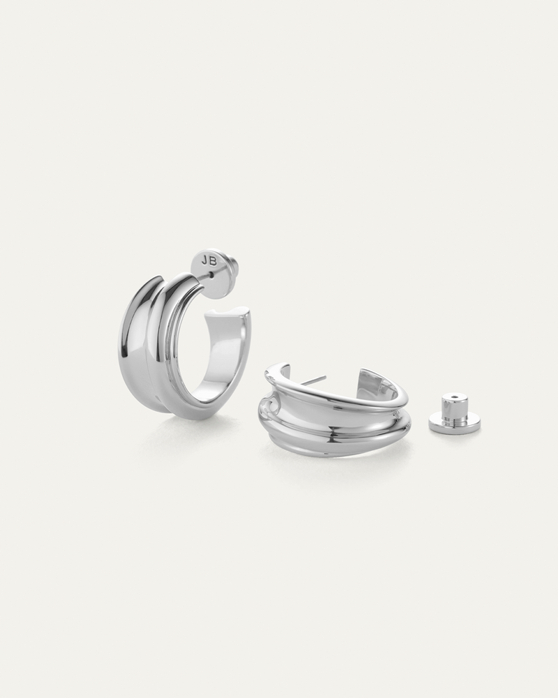 Jenny Bird - Lennon Hoop Earrings - High Polish Silver