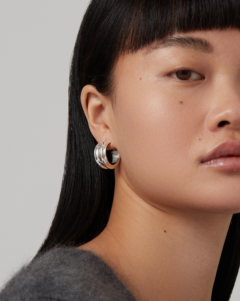Jenny Bird - Lennon Hoop Earrings - High Polish Silver