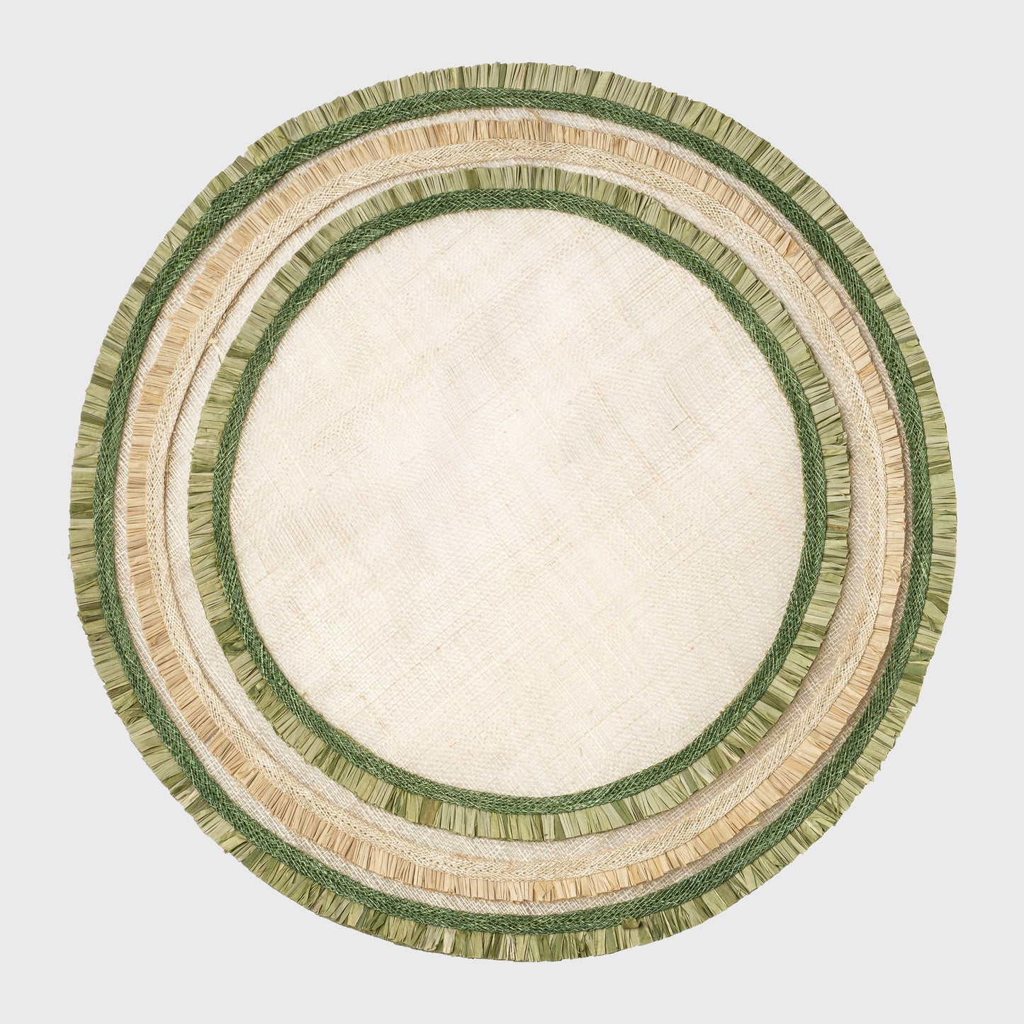 Ruffle Edge Straw Placemats - Set of Four - Green