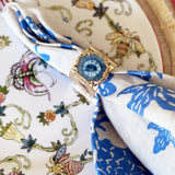 Garden print napkin, blue, set of two