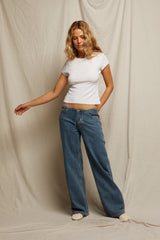 PerfectWhiteTee - Jude Pointelle Rib Crew Tee - White