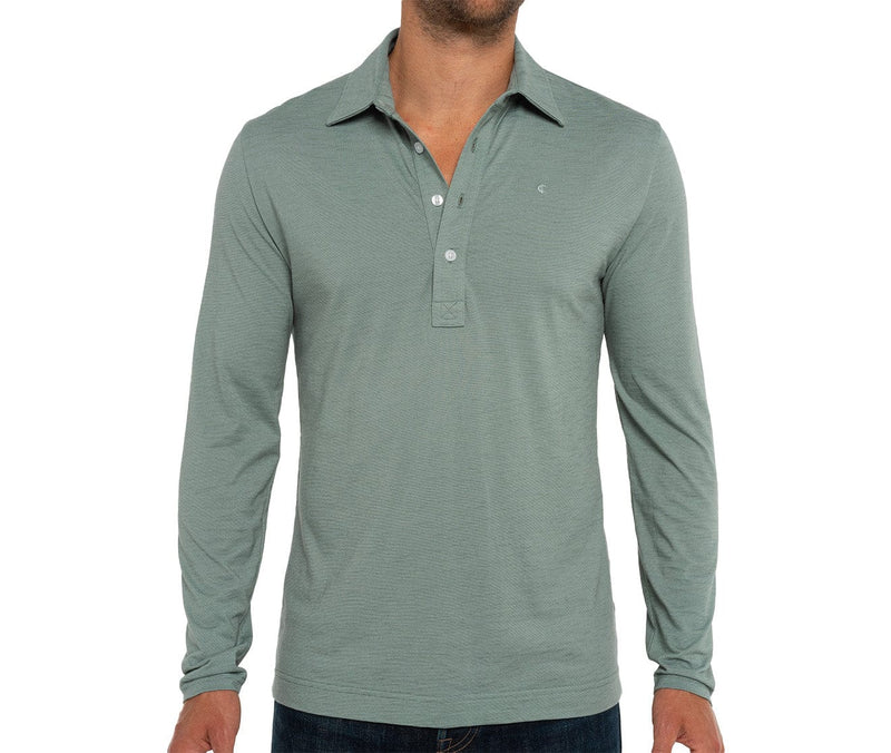 Criquet - Brrr Performance Long Sleeve Range Polo - Sage
