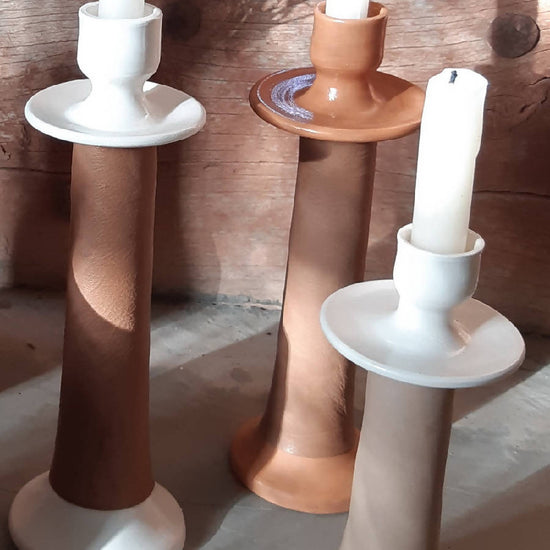 Leather-Wrapped Candle Holder