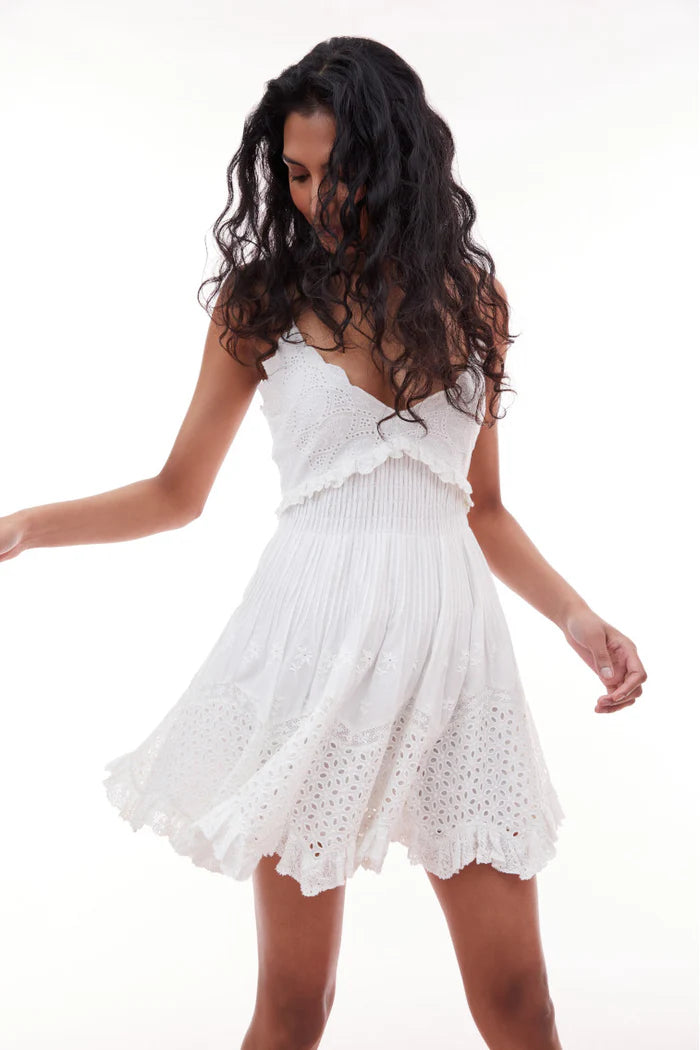LoveShackFancy Kerielle Dress, Off White
