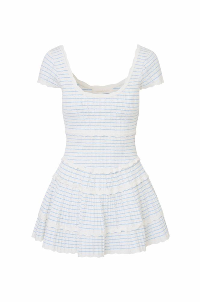 LoveShackFancy - Elisavette Striped Stretch Knit Mini Dress - Sailor Stripes