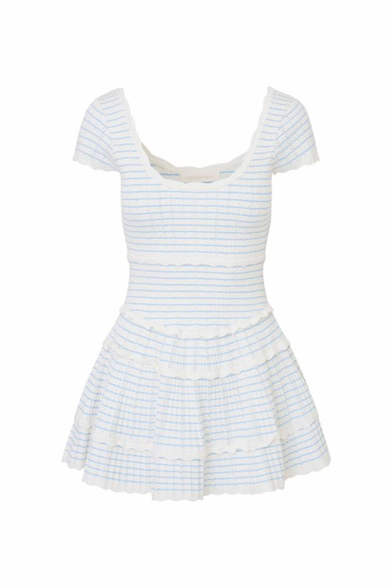 LoveShackFancy - Elisavette Striped Stretch Knit Mini Dress - Sailor Stripes