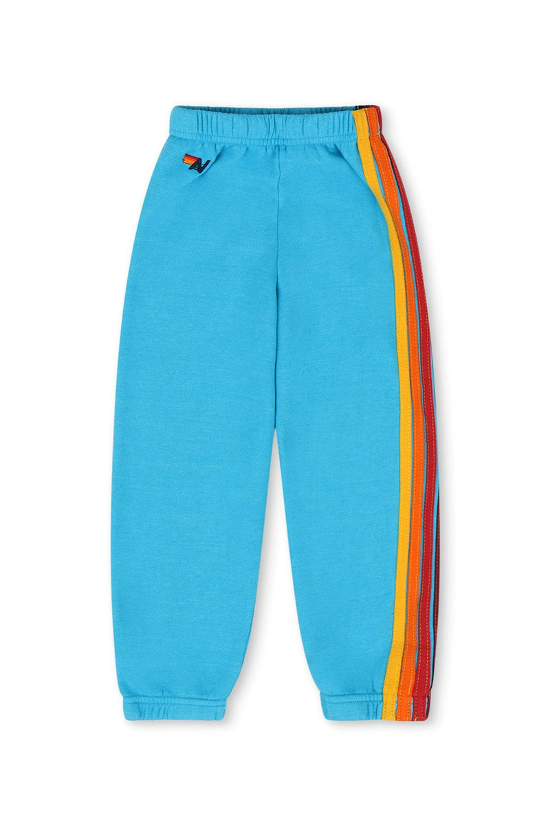 Aviator Nation - Kid's 5 Stripe Sweatpants - Neon Blue