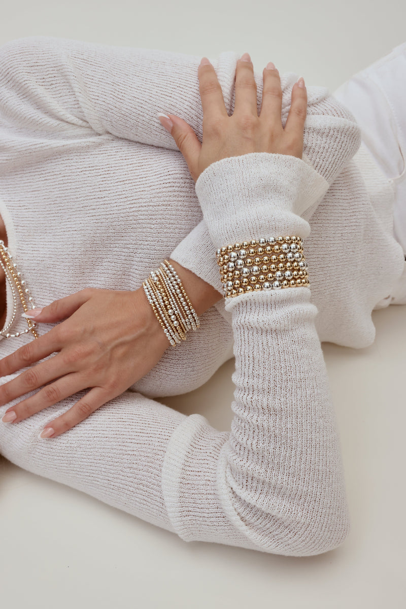 2MM Yellow Gold Filled Bracelet with 3MM Sterling Silver