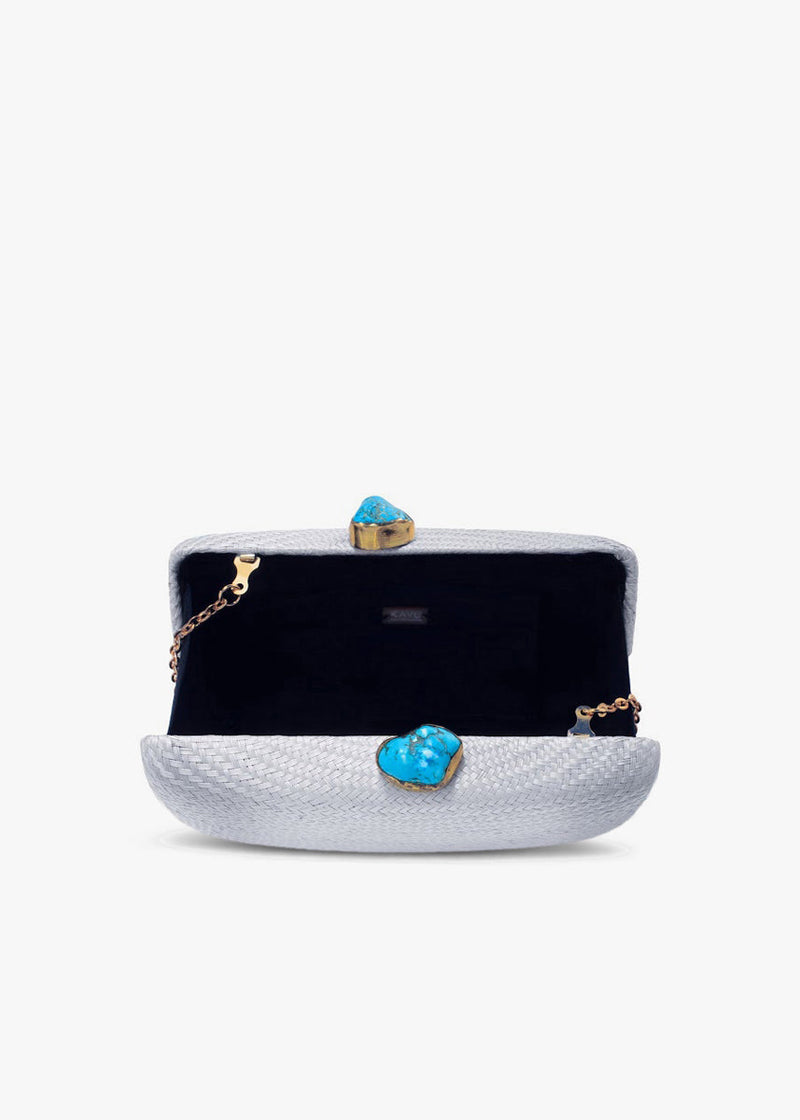 Jen clutch with turquoise stone