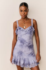 LoveShackFancy - Lavine Hand-Dyed Cotton Mini Dress - Indigo Ice
