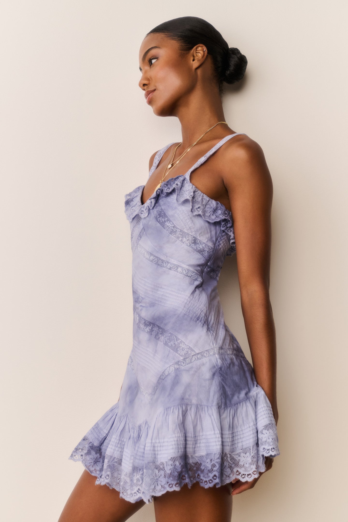 LoveShackFancy - Lavine Hand-Dyed Cotton Mini Dress - Indigo Ice