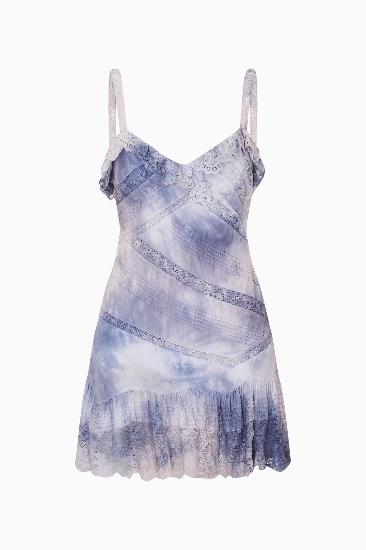 LoveShackFancy - Lavine Hand-Dyed Cotton Mini Dress - Indigo Ice