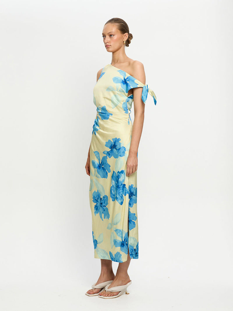 Kivari - Sophie Midi Dress - Yellow Blue