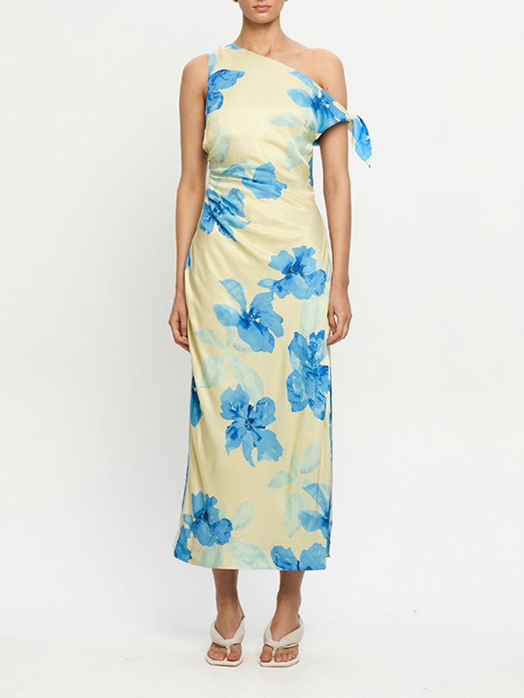 Kivari - Sophie Midi Dress - Yellow Blue