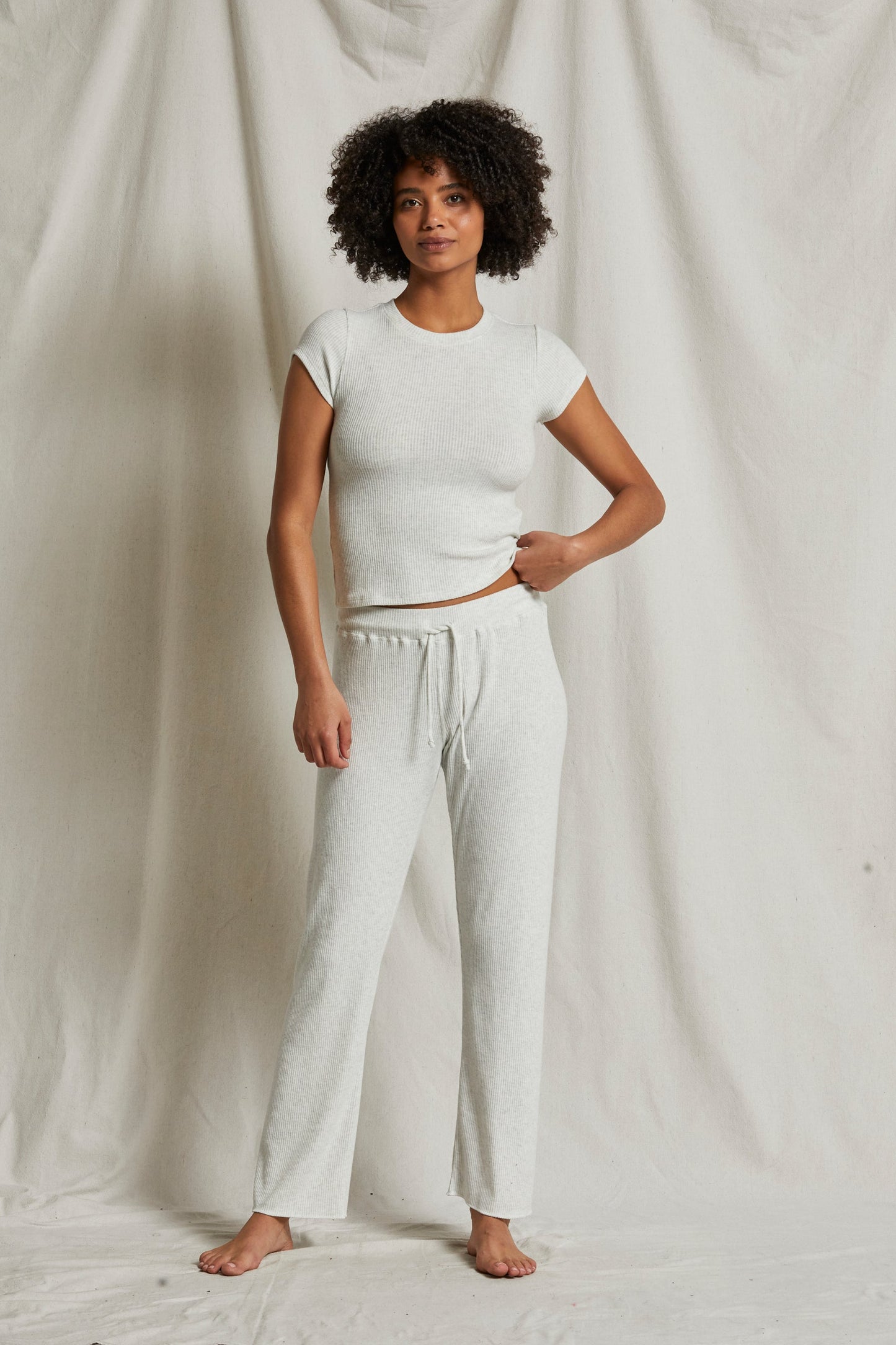 PerfectWhiteTee - Leann Sweater Rib Jogger - Heather Ash