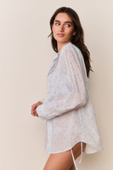 LoveShackFancy - Hudley Floral Cotton Unisex Shirt - Chapparal Blue