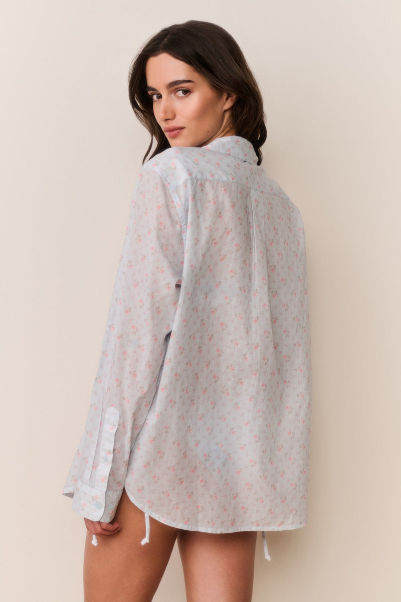 LoveShackFancy - Hudley Floral Cotton Unisex Shirt - Chapparal Blue