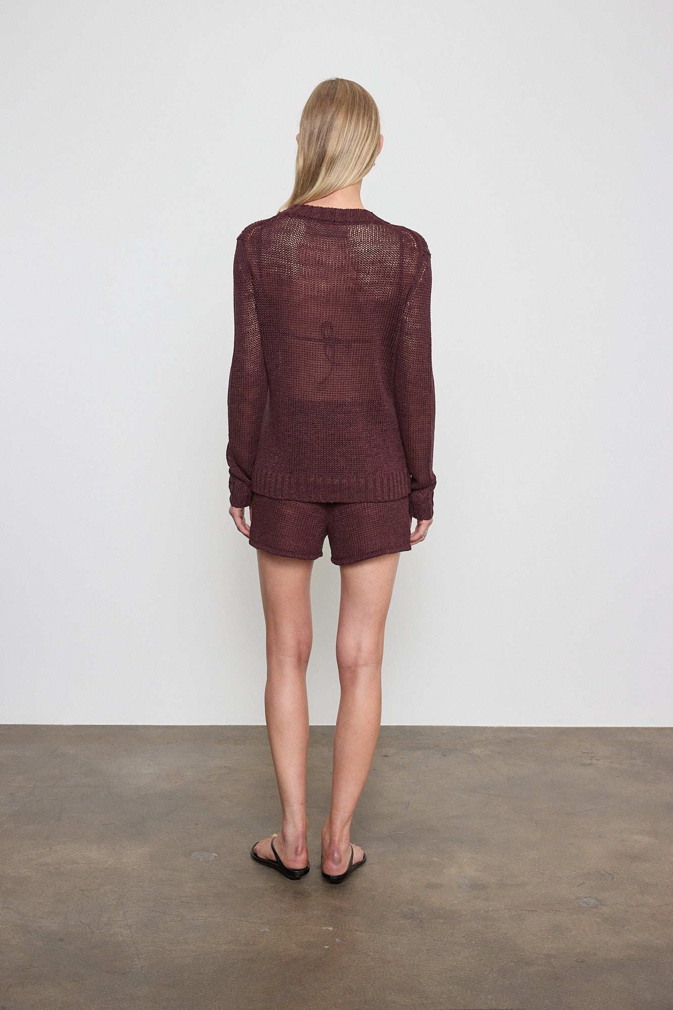 Linen Open Knit Crewneck