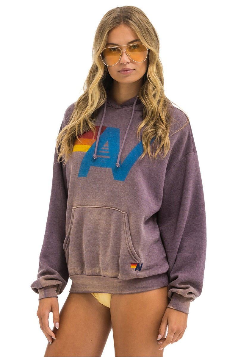 Aviator Nation - Vintage Logo Relaxed Pullover Hoodie - Faded Mocha