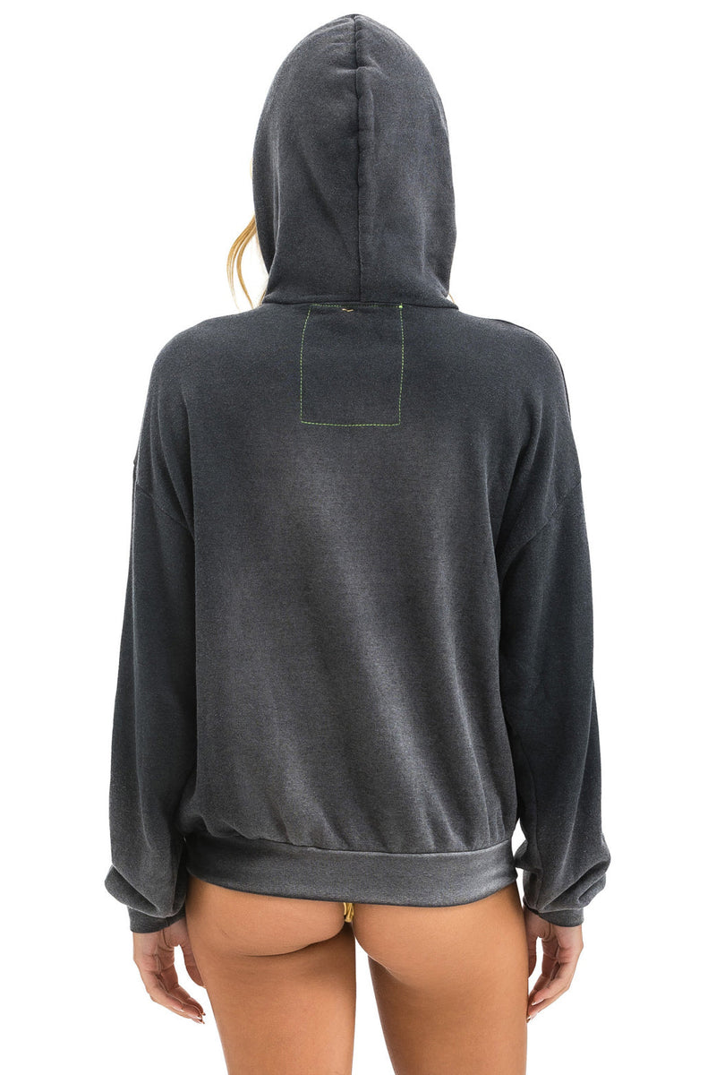 Aviator Nation - Vintage Logo Relaxed Pullover Hoodie - Faded Smoke