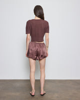 Linen Open Knit Cropped S/S