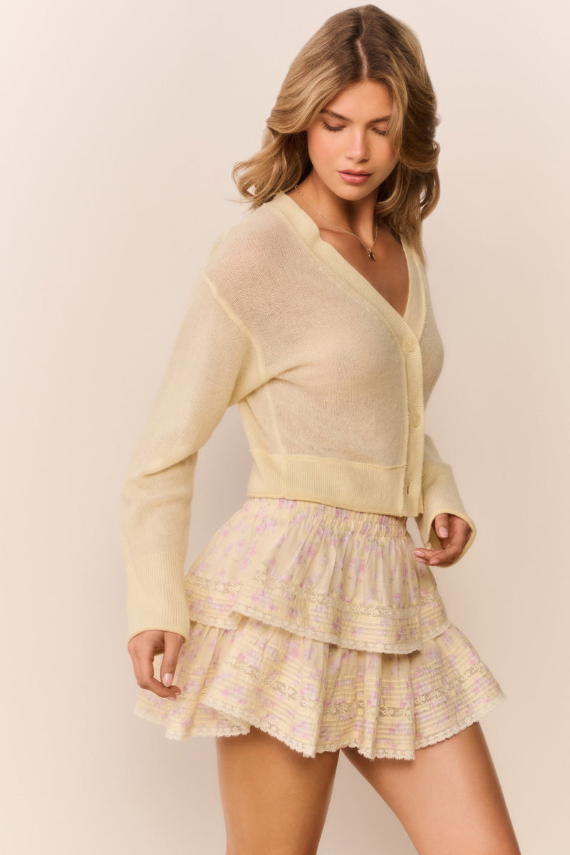 LoveShackFancy - Blooming Floral Ruffle Mini Skirt