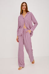 Luna Pajama Set in Pink Blush, front view