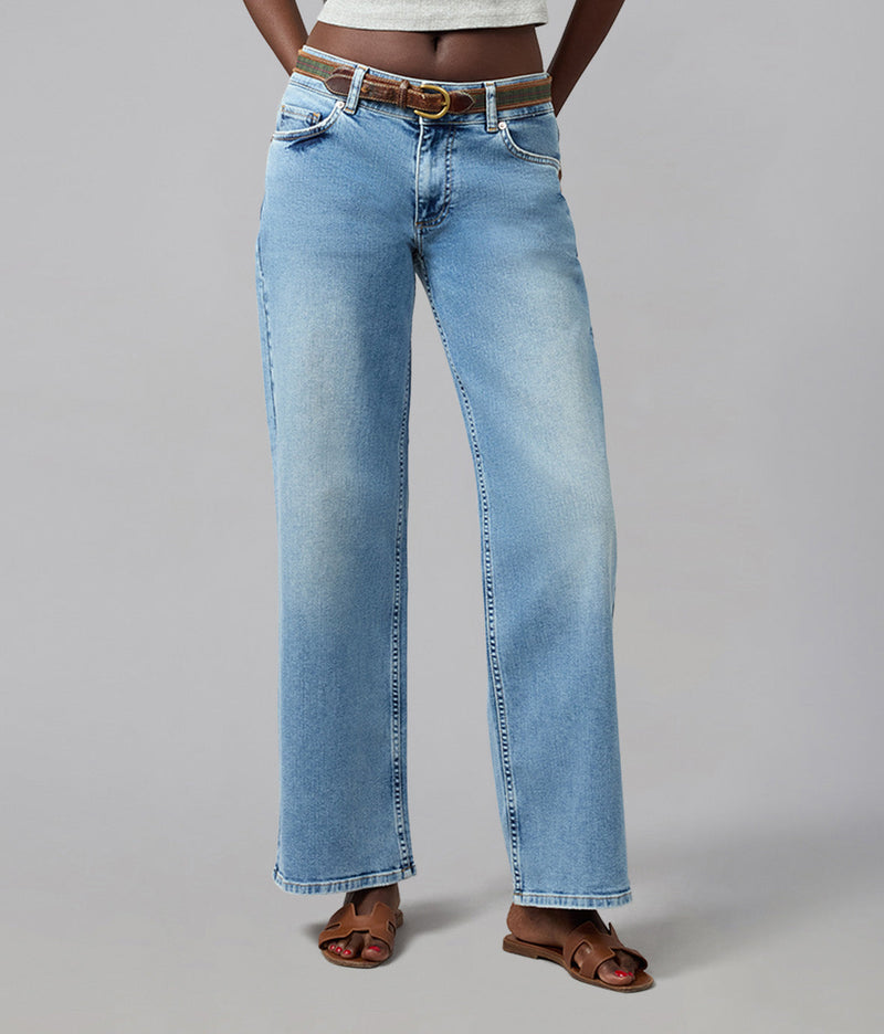 LOLA DENIM - Miro Mid Rise Comfort Straight Jeans 31" Inseam - Denim Dusk
