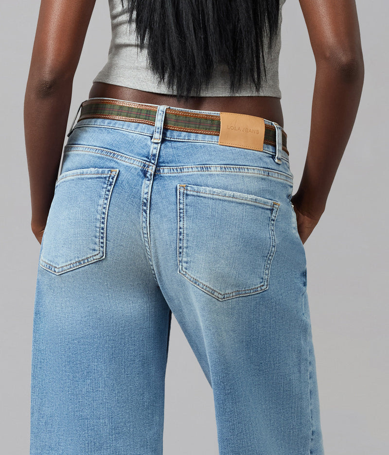 LOLA DENIM - Miro Mid Rise Comfort Straight Jeans 31" Inseam - Denim Dusk