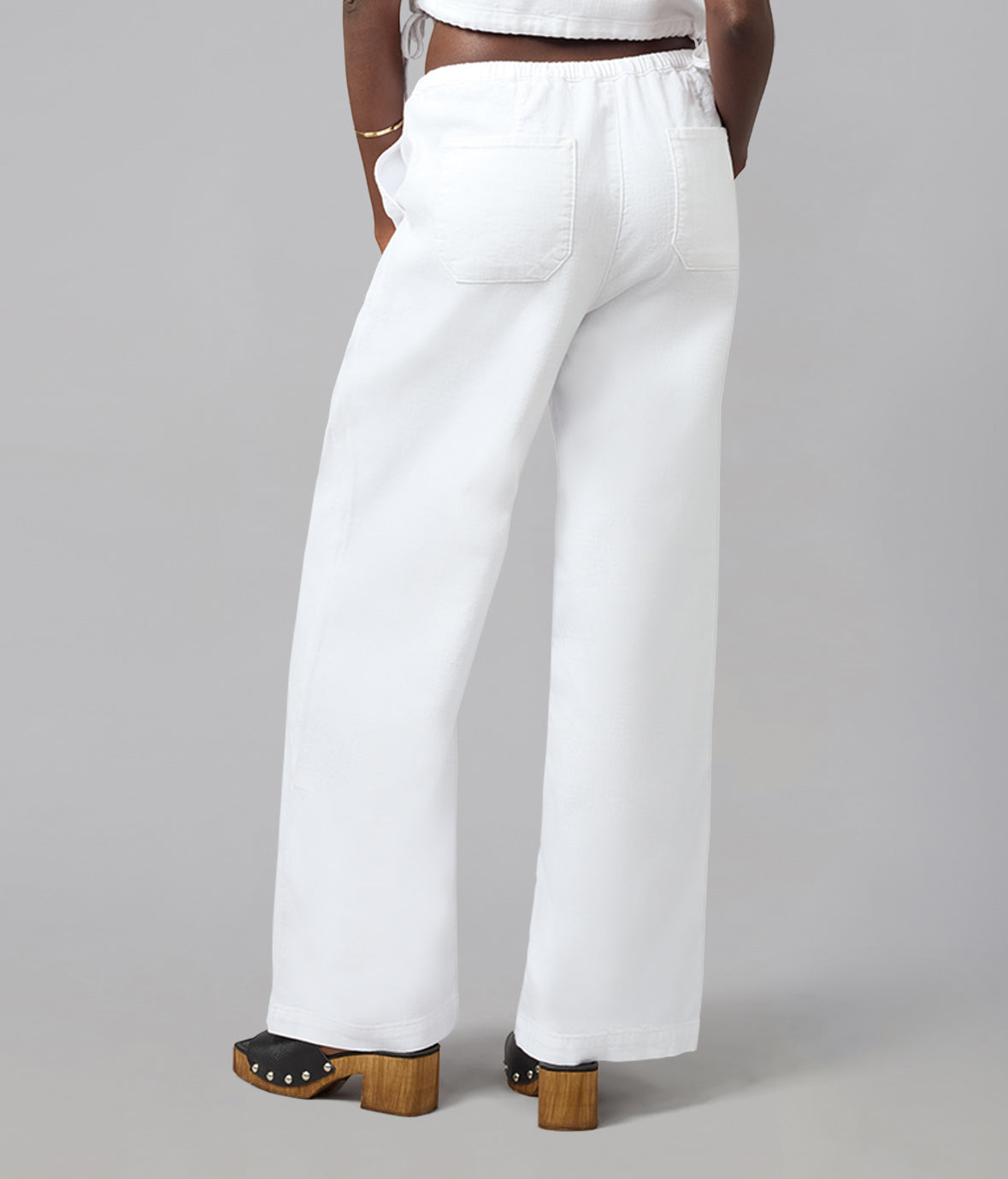 LOLA DENIM - Remy Mid Rise Cotton Twill Trouser - White