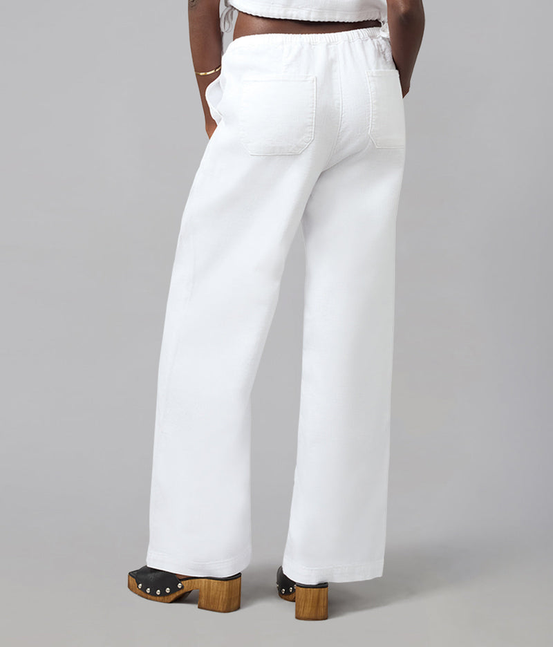 LOLA DENIM - Remy Mid Rise Cotton Twill Trouser - White