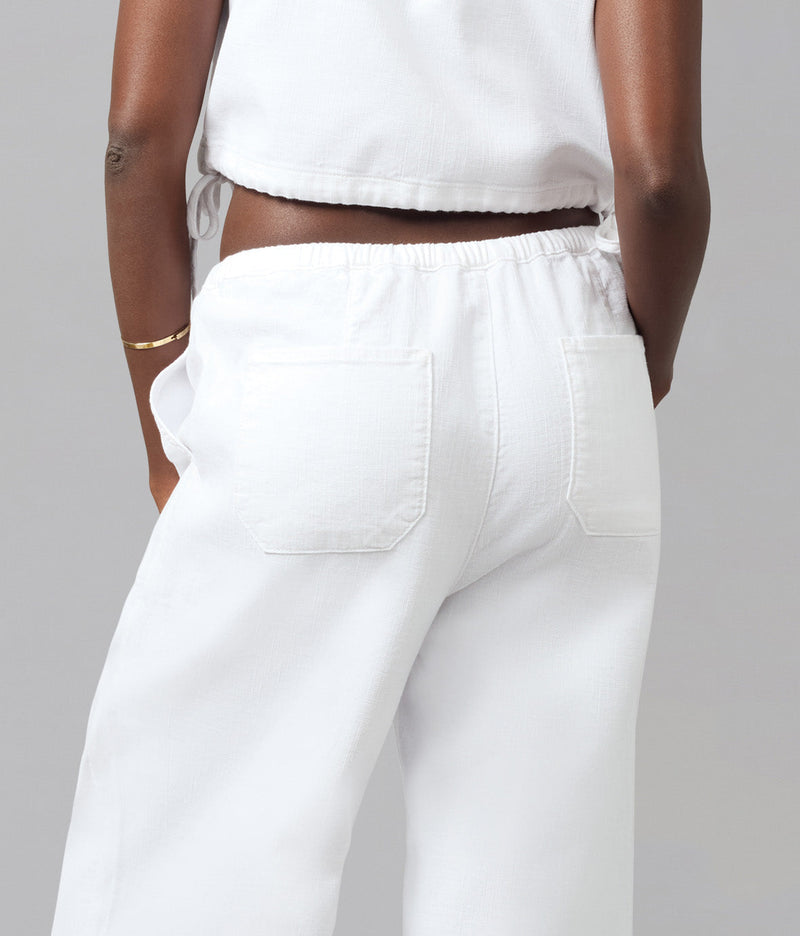 LOLA DENIM - Remy Mid Rise Cotton Twill Trouser - White