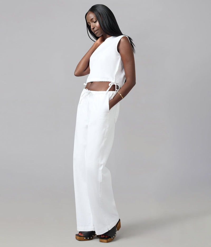 LOLA DENIM - Remy Mid Rise Cotton Twill Trouser - White