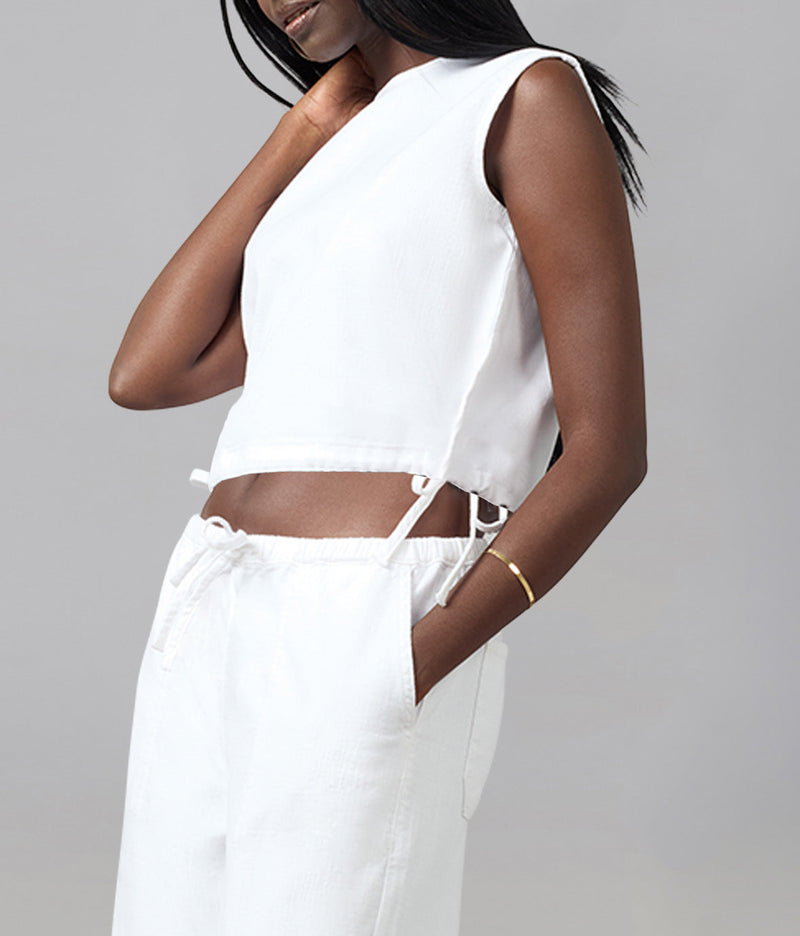 LOLA DENIM - Liel Cotton Twill Top - White