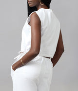 LOLA DENIM - Liel Cotton Twill Top - White