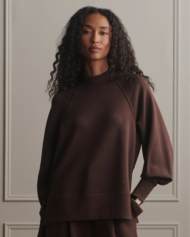 Loxley Raglan Boyfriend Sweat in Coffee Bean Marl view 2