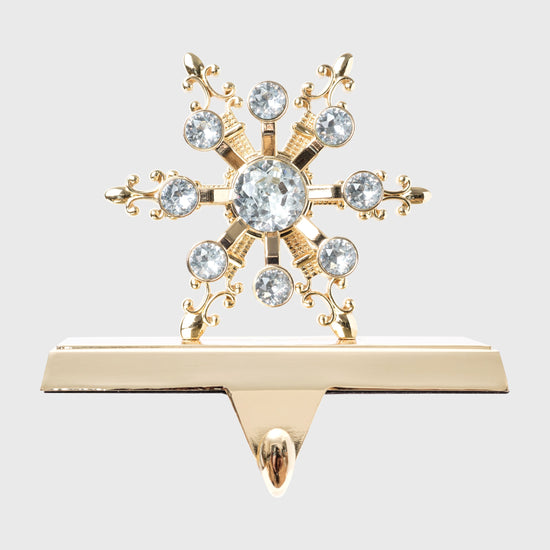Snowflake stocking hanger, gold