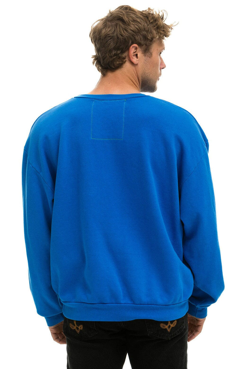 Bolt Fade Relaxed Crew Sweatshirt in Ocean/Pink Purple