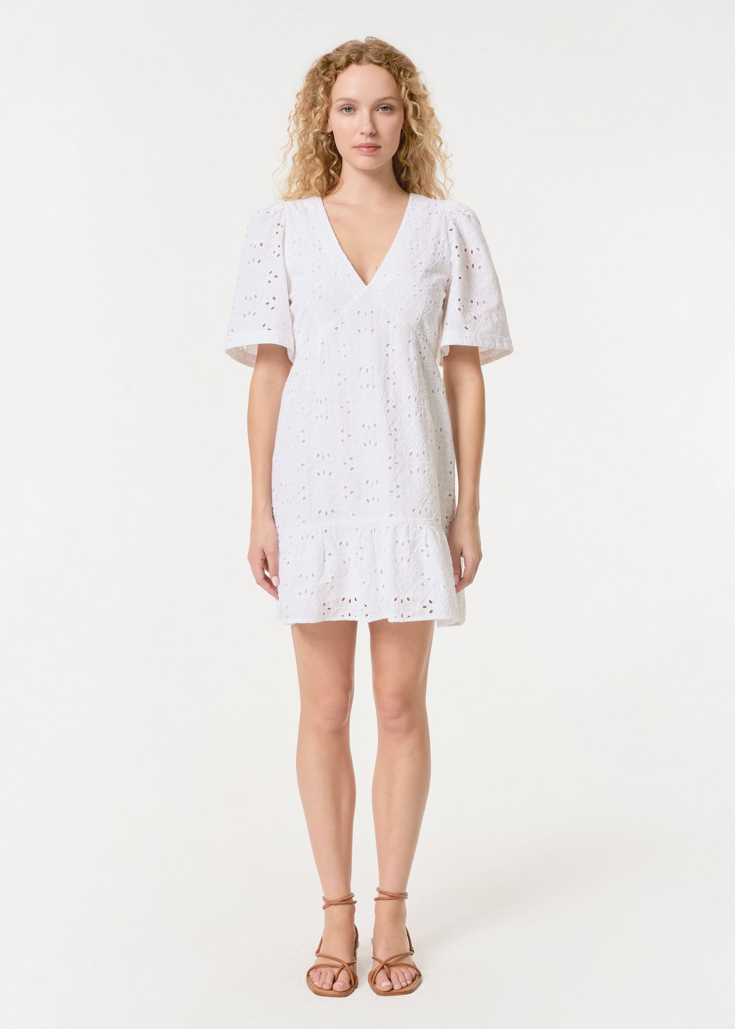 Rhode Mariana Dress, White Chelsea Eyelet