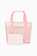 LoveShack Fancy - Marjorie Ditsy Floral PVC Tote - Sunwashed Ivory