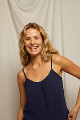PerfectWhiteTee - Marlo Double Gauze Tank - Navy