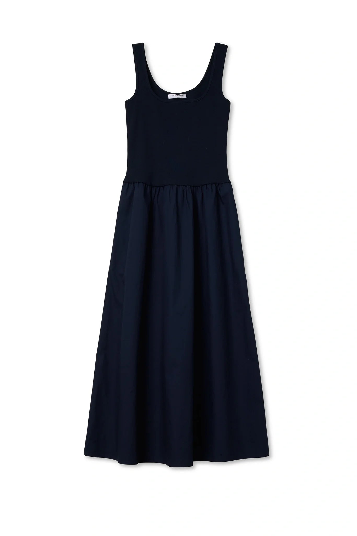 PerfectWhiteTee - Fabiola Poplin Tank Dress - Navy
