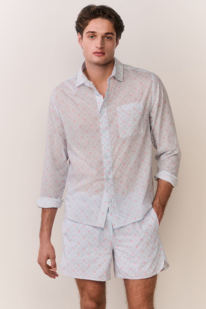 LoveShackFancy - Hudley Floral Cotton Unisex Shirt - Chapparal Blue