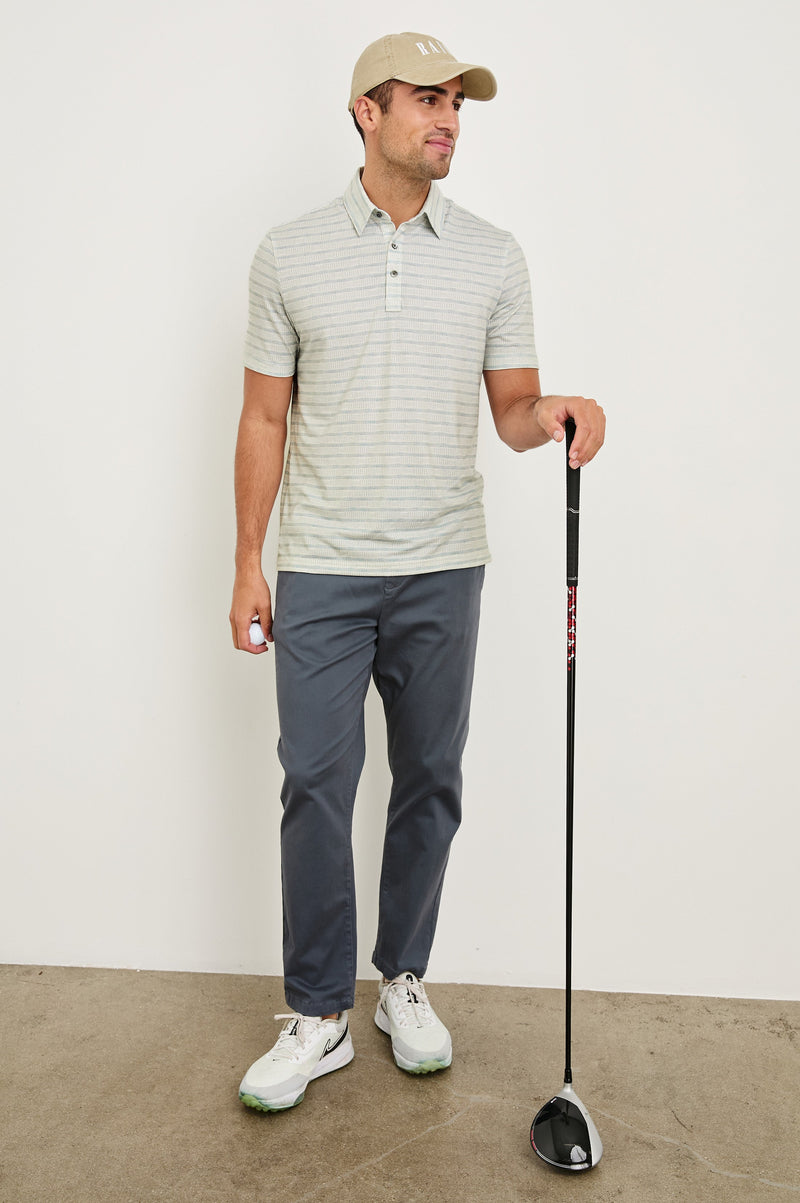 Rails - Merced Golf Polo Shirt - Sashiko Border White