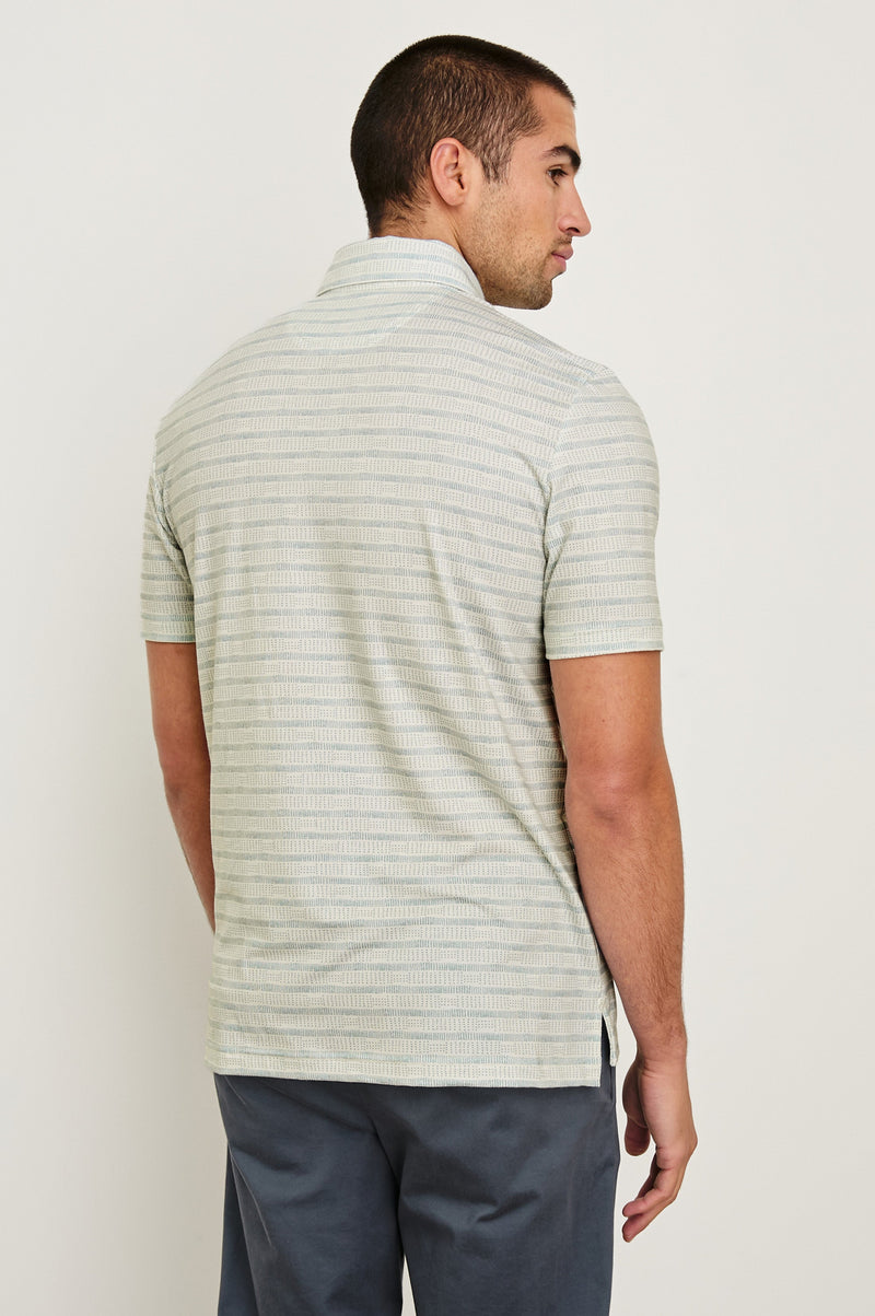 Rails - Merced Golf Polo Shirt - Sashiko Border White