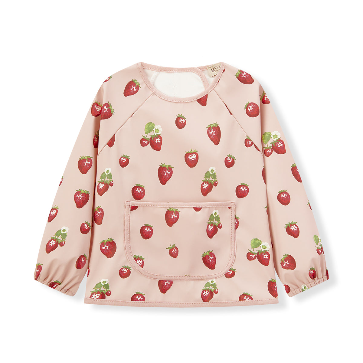Milkbarn - Long Sleeve Pocket Bib - Strawberry