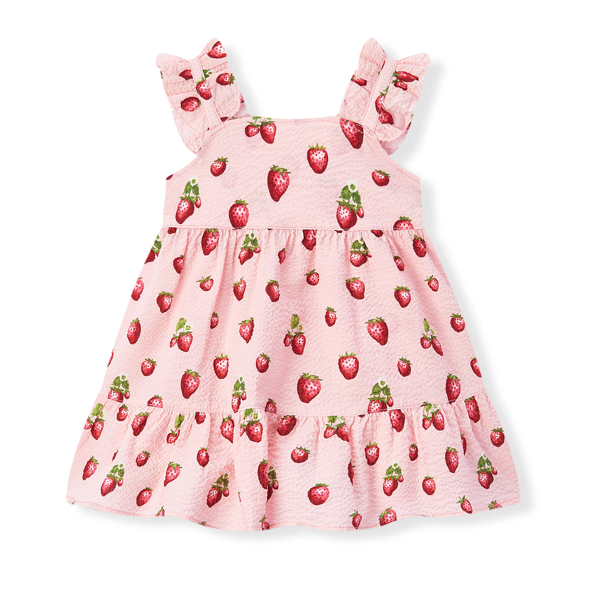 Milkbarn - Ruffle Tiered Dress - Strawberry