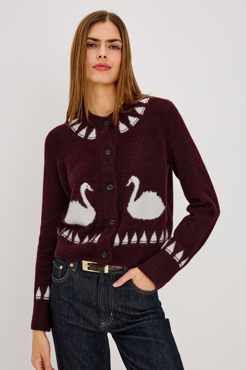Millie Cardigan in Swans